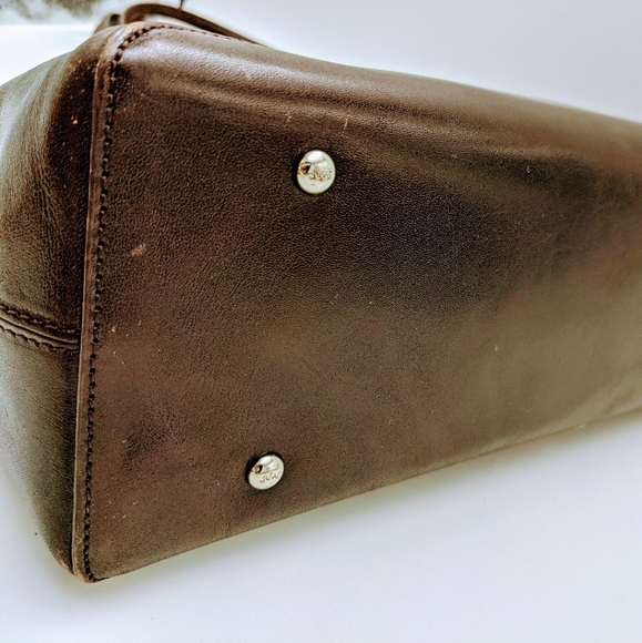 MONSAC ORIGINAL Brown Real Leather Satchel Shoulder Bag Purse, with dust bag. - Picture 10 of 15